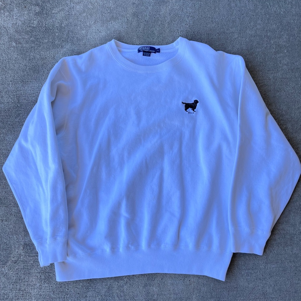Vintage 90s Y2K polo Ralph Lauren black lab retriever dog crewneck sweatshirt